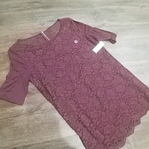NY & Co lace front shirt, size M